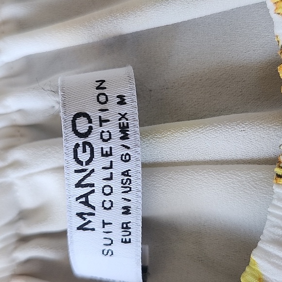 Mango Suit Collection White Yellow Floral Lightweight Flowy Dress 6 - Picture 7 of 8